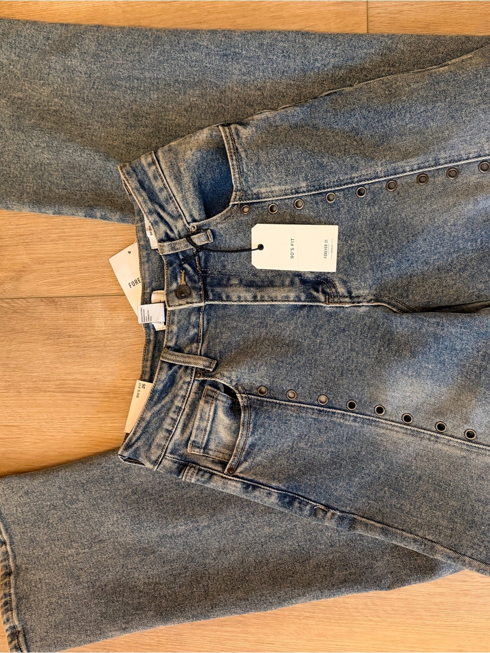 High-Rise Button-Front Women’s Jeans - Light Blue
